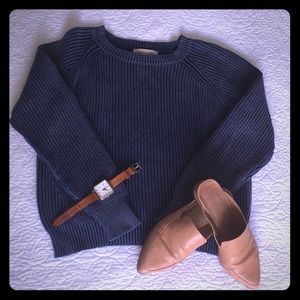 Like New Philosophy Crewneck Knit Sweater in Blue